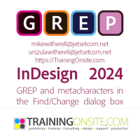 Adobe InDesign 2024 list of GREP and metacharacters for smartphone