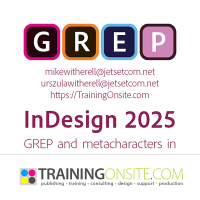 Adobe InDesign 2025 list of GREP and metacharacters for smartphone