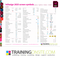 Adobe InDesign 2025 onscreen characters