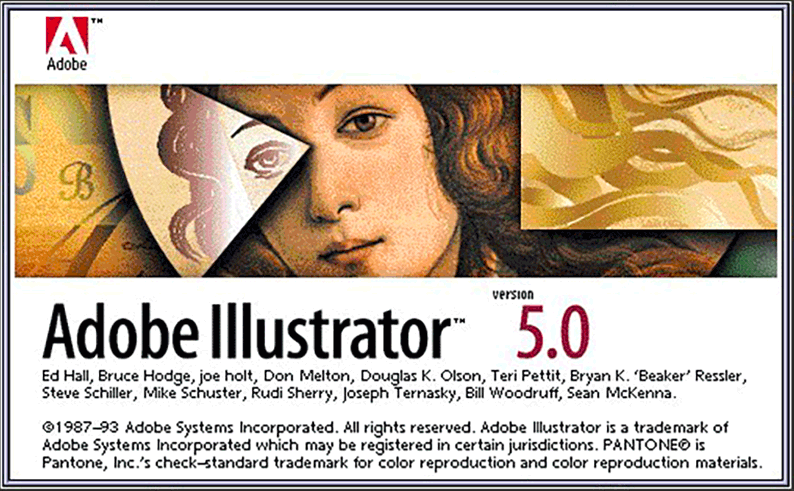 Adobe Illustrator version 5 splash screen 1993