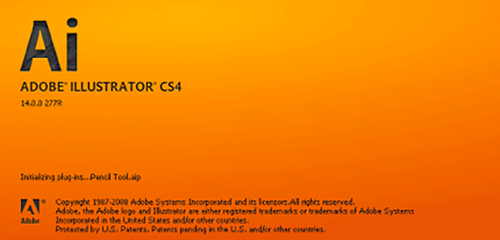 Adobe Illustrator CS4 version 14.0 splash screen 2012