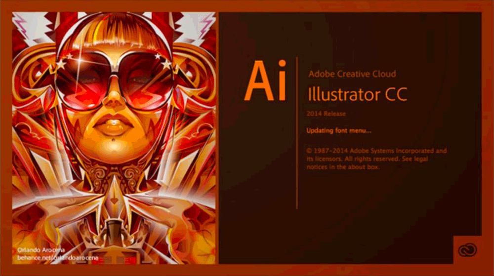 Adobe Illustrator CC 2014 version 18 splash screen 2015
