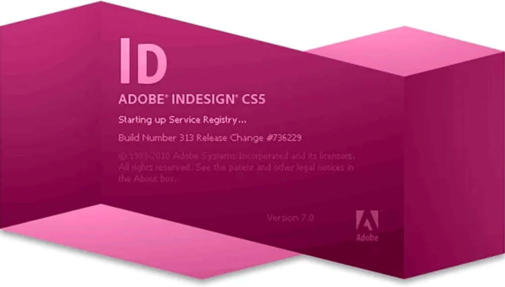 Adobe InDesign CS5 version 7.0 splash screen 2010 Adobe InDesign CS5 version 7.0 splash screen 2010