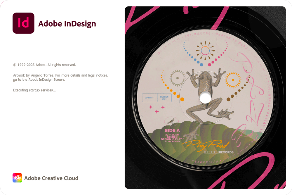 Adobe InDesign 2024 version 19.0 splash screen 2023
