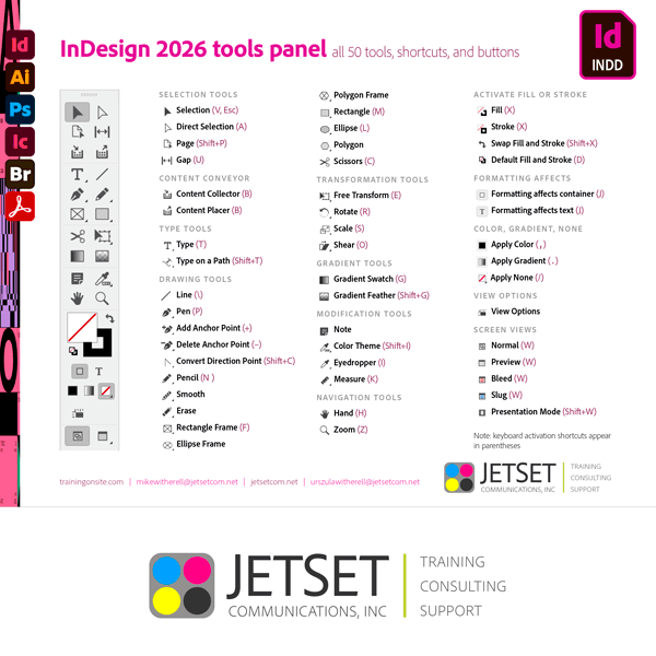 Adobe InDesign 2026 tools panel InDesign 2026 tools panel